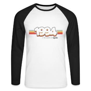 1994 the birth of legends - T-shirt baseball manches longues Homme - blanc/noir - Devant - Nik (191cm)