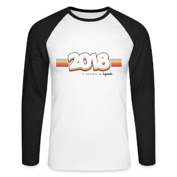 2018 the birth of legends - T-shirt baseball manches longues Homme - blanc/noir - Devant - Nik (191cm)