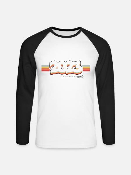 2023 the birth of legends - Unisex Long Sleeve Baseball T-Shirt - white/black