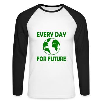 Every day for future - T-shirt baseball manches longues Homme - blanc/noir - Devant - Nik (191cm)