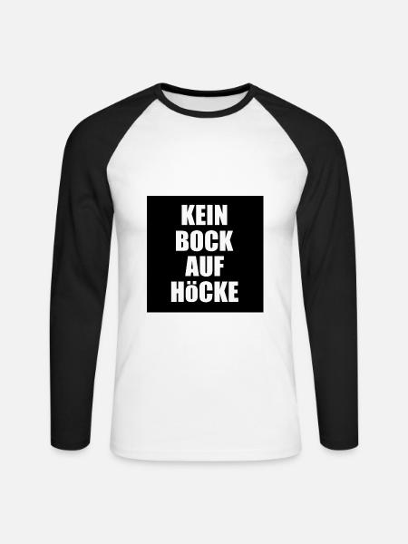 kein bock auf höcke - Unisex Baseballshirt langarm - Weiß/Schwarz