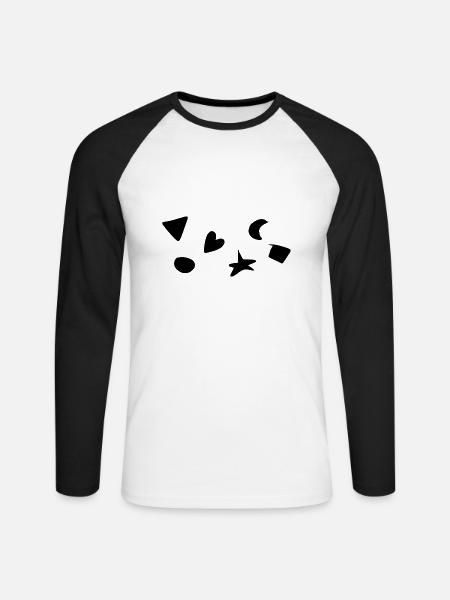 Symbols Shapes Shape Heart symbol - Unisex Long Sleeve Baseball T-Shirt - white/black