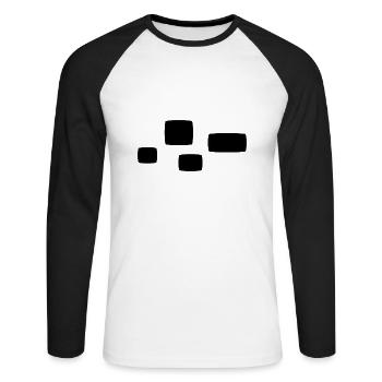 Four Squares Square Shape Symbol Pattern - Unisex Long Sleeve Baseball T-Shirt - white/black - Front - Nik (191cm)
