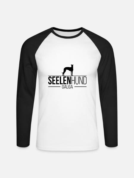 Galga Seelenhund Hundespruch Wilsigns - Unisex Baseballshirt langarm - Weiß/Schwarz