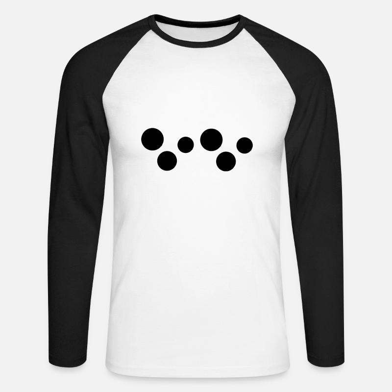 Six Circles Circle Shape - Unisex Long Sleeve Baseball T-Shirt - white/black