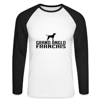GRAND ANGLO FRANCAIS Races de chiens Chiens Wilsigns - T-shirt baseball manches longues Homme - blanc/noir - Devant - Nik (191cm)