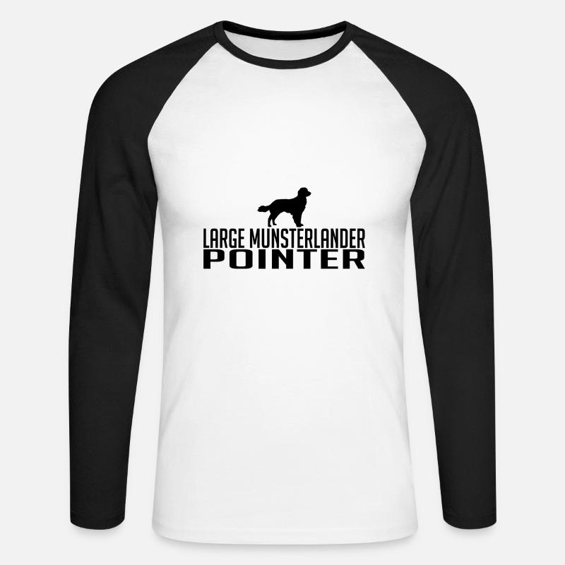 Large Munsterlander Pointer Hunderasse Wilsigns - Unisex Baseballshirt langarm - Weiß/Schwarz
