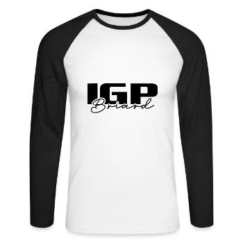 IGP BRIARD Wilsigns Dog Sports - Unisex Long Sleeve Baseball T-Shirt - white/black - Front - Nik (191cm)