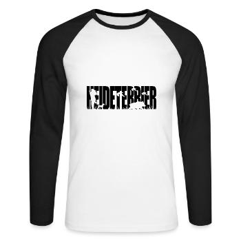 HEIDETERRIER Jagdhunde Jagdhund Wilsigns - Unisex Baseballshirt langarm - Weiß/Schwarz - Vorne - Nik (191cm)