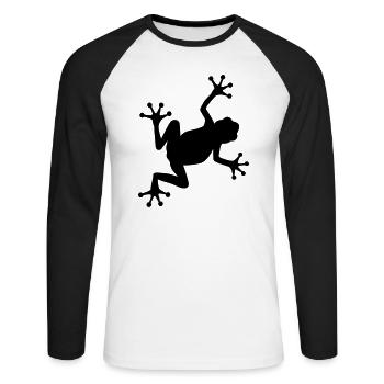 frog - Unisex Long Sleeve Baseball T-Shirt - white/black - Front - Nik (191cm)