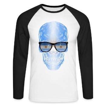 Argentinien - Unisex Baseballshirt langarm - Weiß/Schwarz - Vorne - Nik (191cm)