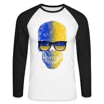 Ukraine - Unisex Long Sleeve Baseball T-Shirt - white/black - Front - Nik (191cm)