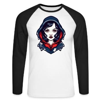 The beautiful king's daughter - Unisex Long Sleeve Baseball T-Shirt - white/black - Front - Nik (191cm)