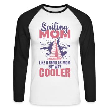 Segler Mama - Unisex Baseballshirt langarm - Weiß/Schwarz - Vorne - Nik (191cm)