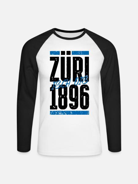 Züri - Unisex Baseballshirt langarm - Weiß/Schwarz