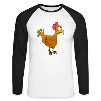 poulette - T-shirt baseball manches longues Homme - blanc/noir - Devant - Nik (191cm)