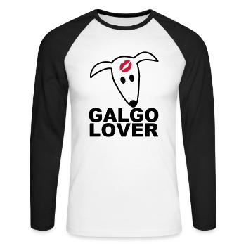 Galgolover - Unisex Baseballshirt langarm - Weiß/Schwarz - Vorne - Nik (191cm)