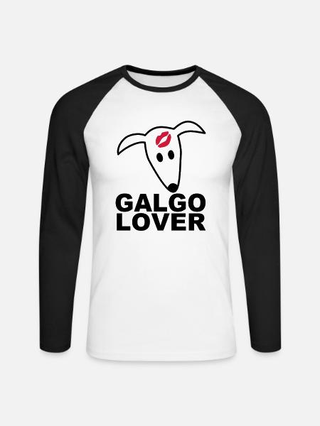 Galgolover - Unisex Baseballshirt langarm - Weiß/Schwarz