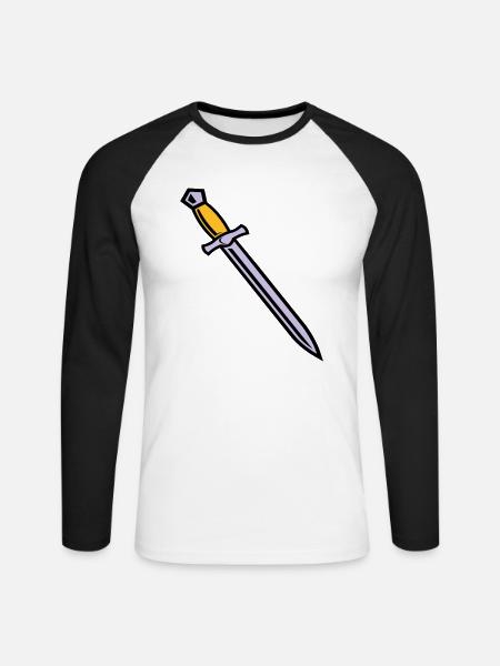 Schwert - Unisex Baseballshirt langarm - Weiß/Schwarz