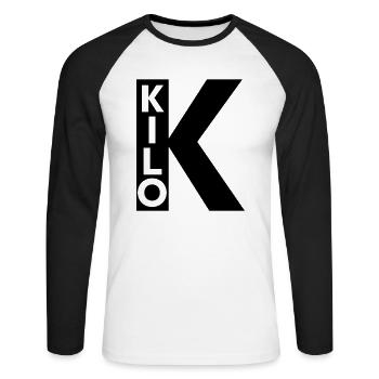OTAN K - T-shirt baseball manches longues Homme - blanc/noir - Devant - Nik (191cm)