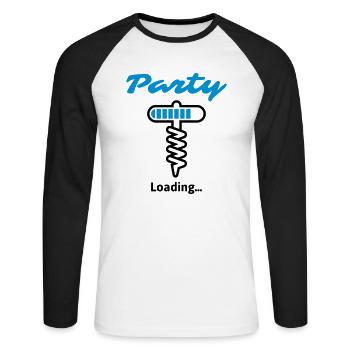 Party Loading ... - Unisex Long Sleeve Baseball T-Shirt - white/black - Front - Nik (191cm)