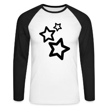 Stars - Unisex Long Sleeve Baseball T-Shirt - white/black - Front - Nik (191cm)