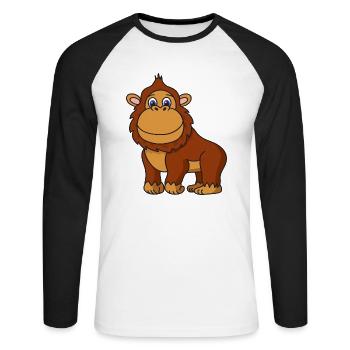 gorilla - Unisex Long Sleeve Baseball T-Shirt - white/black - Front - Nik (191cm)