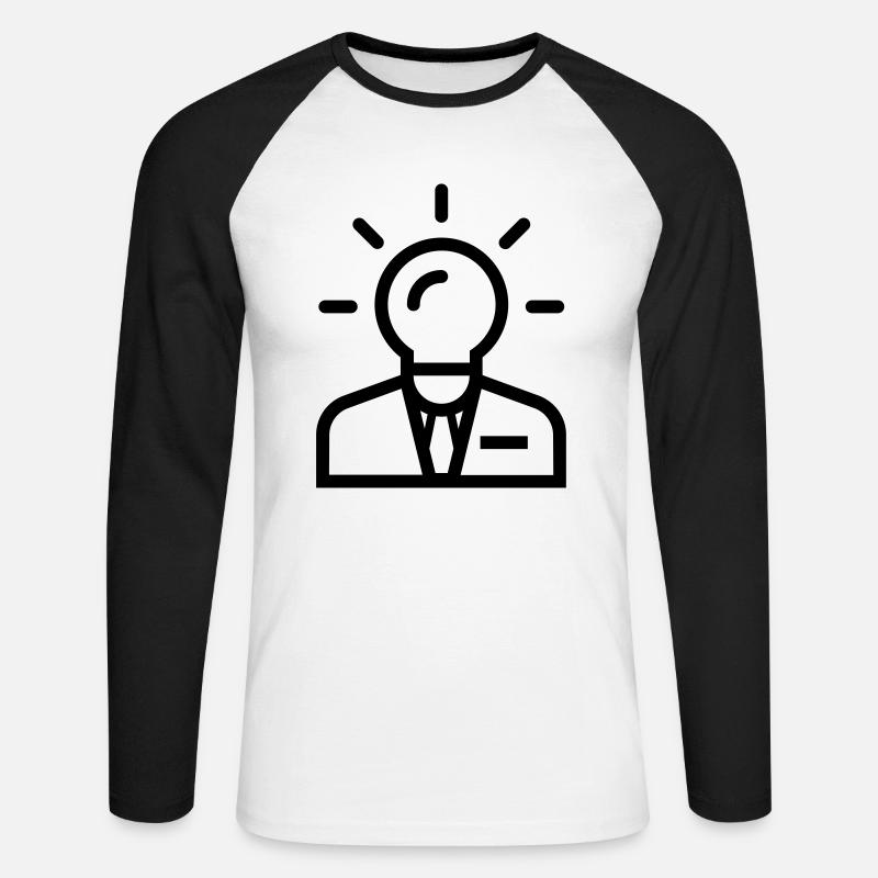 Geschäftsidee - Unisex Baseballshirt langarm - Weiß/Schwarz