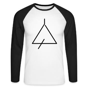 Triangl - T-shirt baseball manches longues Homme - blanc/noir - Devant - Nik (191cm)