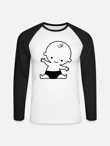 Baby - Unisex Baseballshirt langarm - Weiß/Schwarz