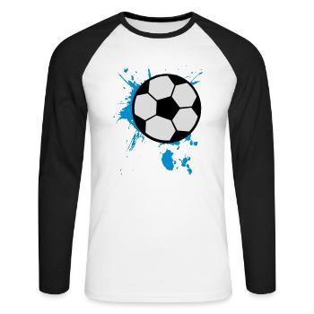 Football Football 3c - T-shirt baseball manches longues Homme - blanc/noir - Devant - Nik (191cm)