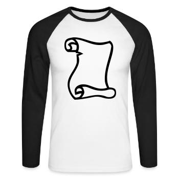 Papier - T-shirt baseball manches longues Homme - blanc/noir - Devant - Nik (191cm)