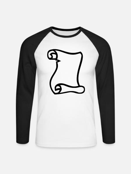 Paper - Unisex Long Sleeve Baseball T-Shirt - white/black