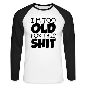 Old - Unisex Long Sleeve Baseball T-Shirt - white/black - Front - Nik (191cm)