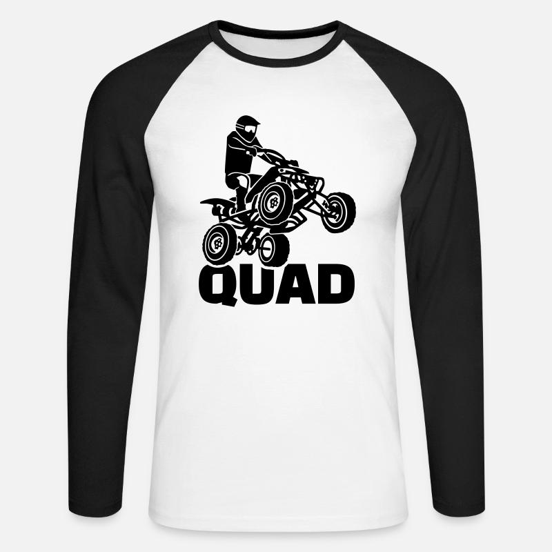 Quad - Unisex Baseballshirt langarm - Weiß/Schwarz