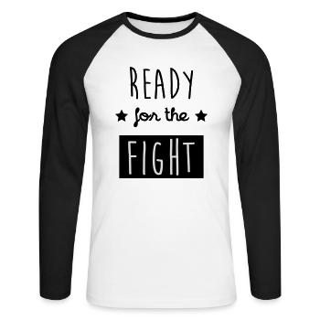 Boxen / Boxer / Boxing / Fight / Ali - Unisex Baseballshirt langarm - Weiß/Schwarz - Vorne - Nik (191cm)