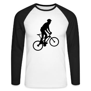 Cycling, biking 1 (super cheap!) - T-shirt baseball manches longues Homme - blanc/noir - Devant - Nik (191cm)