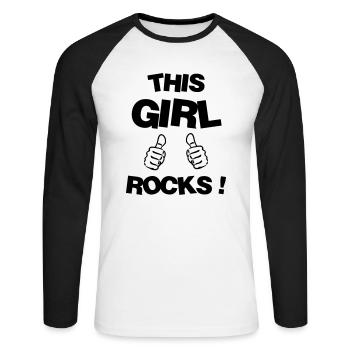 Mädchen / Fee / Prinzessin / Baby - Unisex Baseballshirt langarm - Weiß/Schwarz - Vorne - Nik (191cm)
