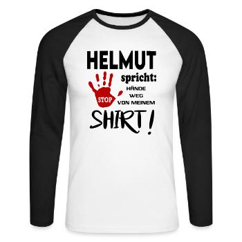 Name Namenstag Geschenkidee HELMUT - Unisex Baseballshirt langarm - Weiß/Schwarz - Vorne - Nik (191cm)