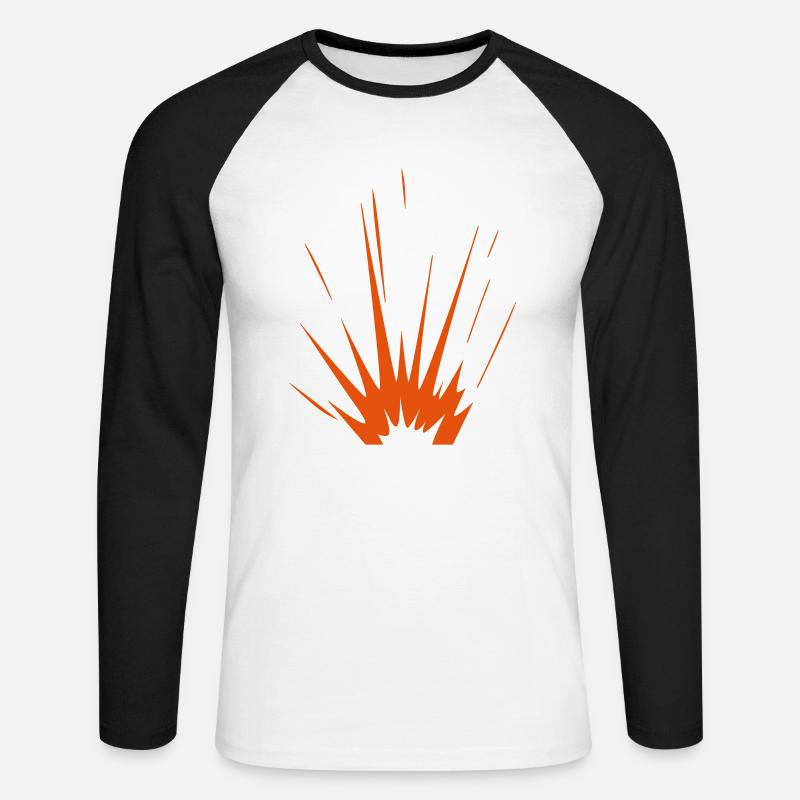 Explosion (Vectorgraphic) - Unisex Baseballshirt langarm - Weiß/Schwarz