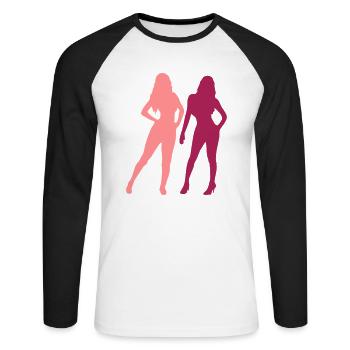 Sexy 2 Women - Unisex Long Sleeve Baseball T-Shirt - white/black - Front - Nik (191cm)