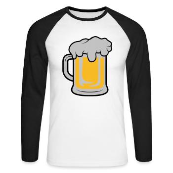 Maßkrug Beer - Unisex Long Sleeve Baseball T-Shirt - white/black - Front - Nik (191cm)