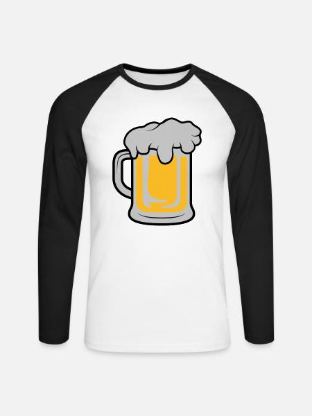 Maßkrug Beer - Unisex Long Sleeve Baseball T-Shirt - white/black