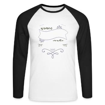 liberal gift gift idea mental health girl funny - Unisex Baseballshirt langarm - Weiß/Schwarz - Vorne - Nik (191cm)