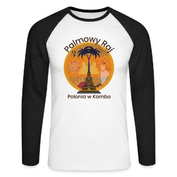 Palm Paradise - Polonia à Kambo - T-shirt baseball manches longues Homme - blanc/noir - Devant - Nik (191cm)