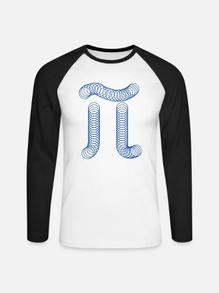 Pi - Mathe Kreiszahl - Unisex Baseballshirt langarm - Weiß/Schwarz