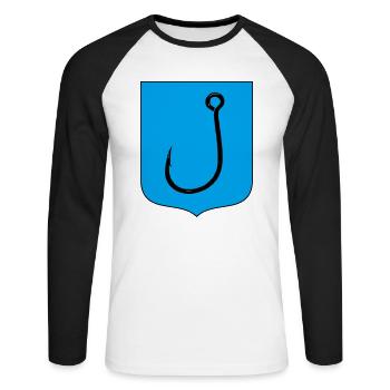 Hook - Unisex Long Sleeve Baseball T-Shirt - white/black - Front - Nik (191cm)