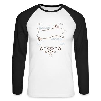 apprentice mason chainsaw carpenter - Unisex Baseballshirt langarm - Weiß/Schwarz - Vorne - Nik (191cm)
