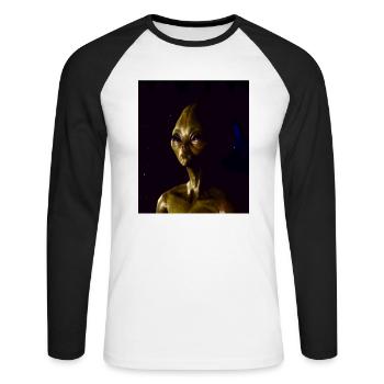 Alien - Unisex Long Sleeve Baseball T-Shirt - white/black - Front - Nik (191cm)