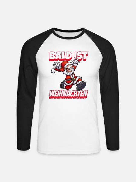 Bald ist Weihnachten - Unisex Baseballshirt langarm - Weiß/Schwarz